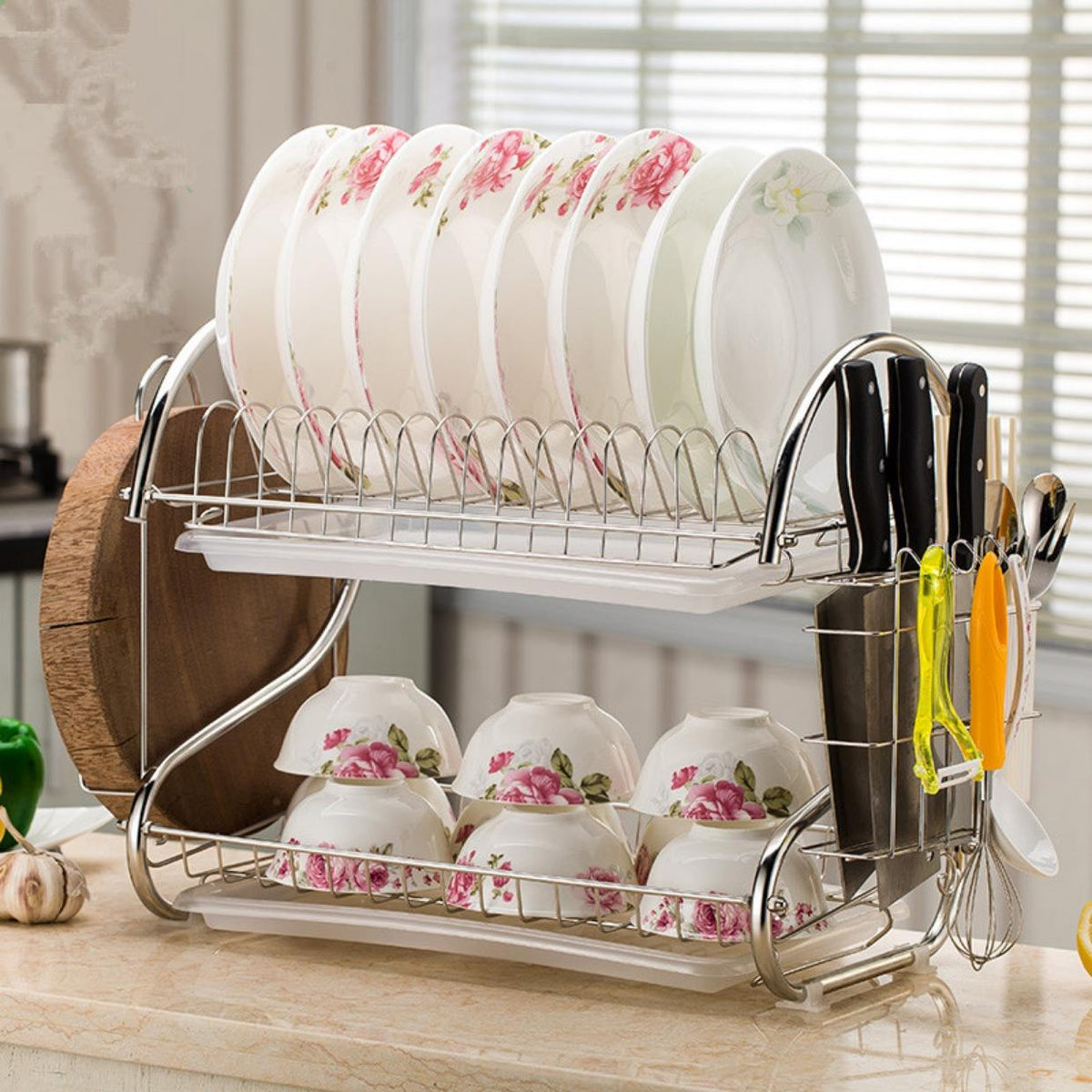 2-Tier Wire Dish Rack – Space-Saving Kitchen Organizer