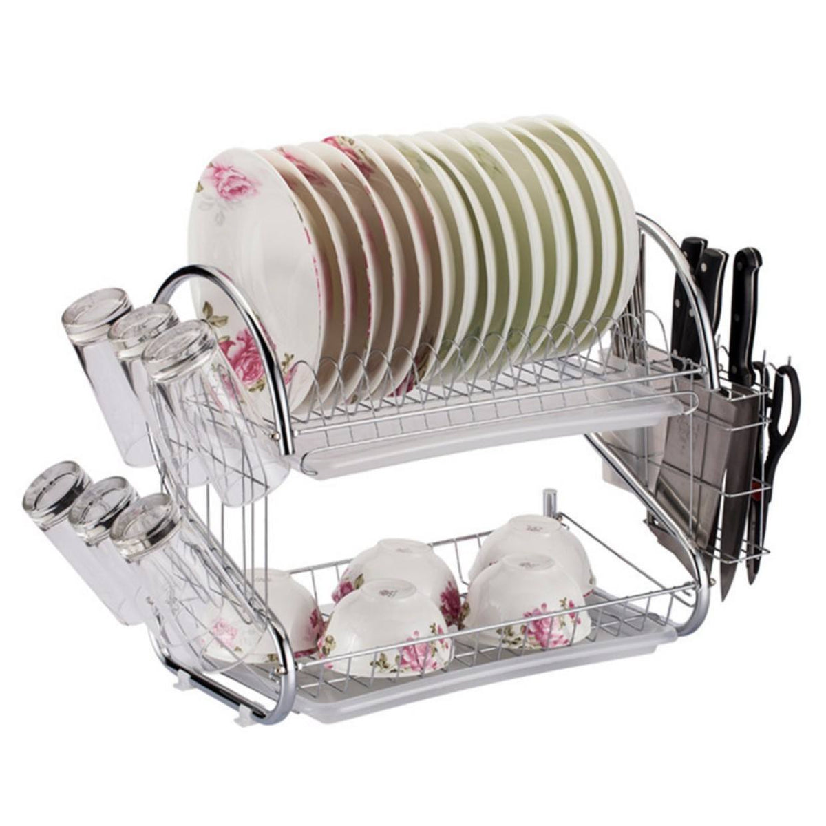 2-Tier Wire Dish Rack – Space-Saving Kitchen Organizer