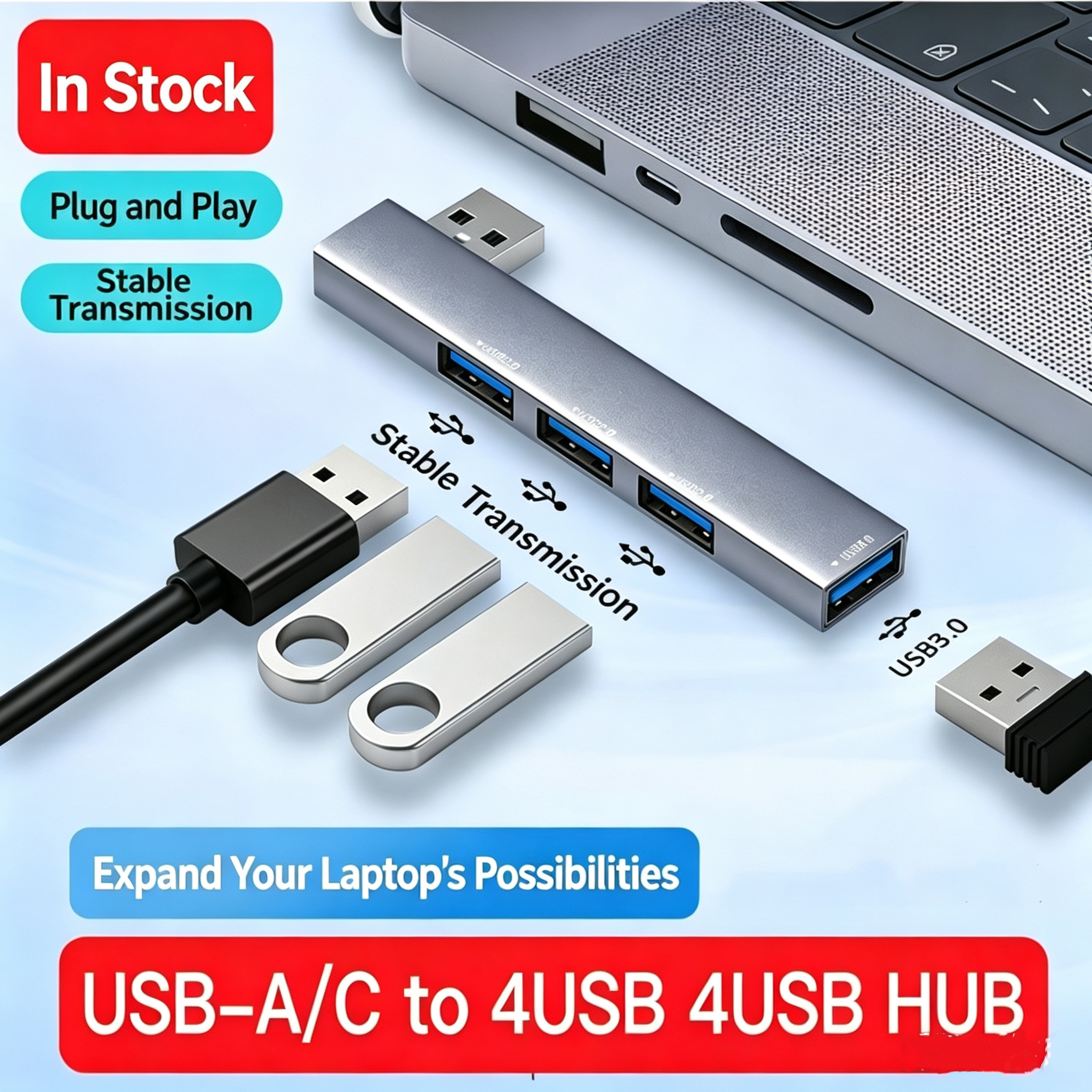 USB 3.0 Type-C Multi-Port Hub Adapter