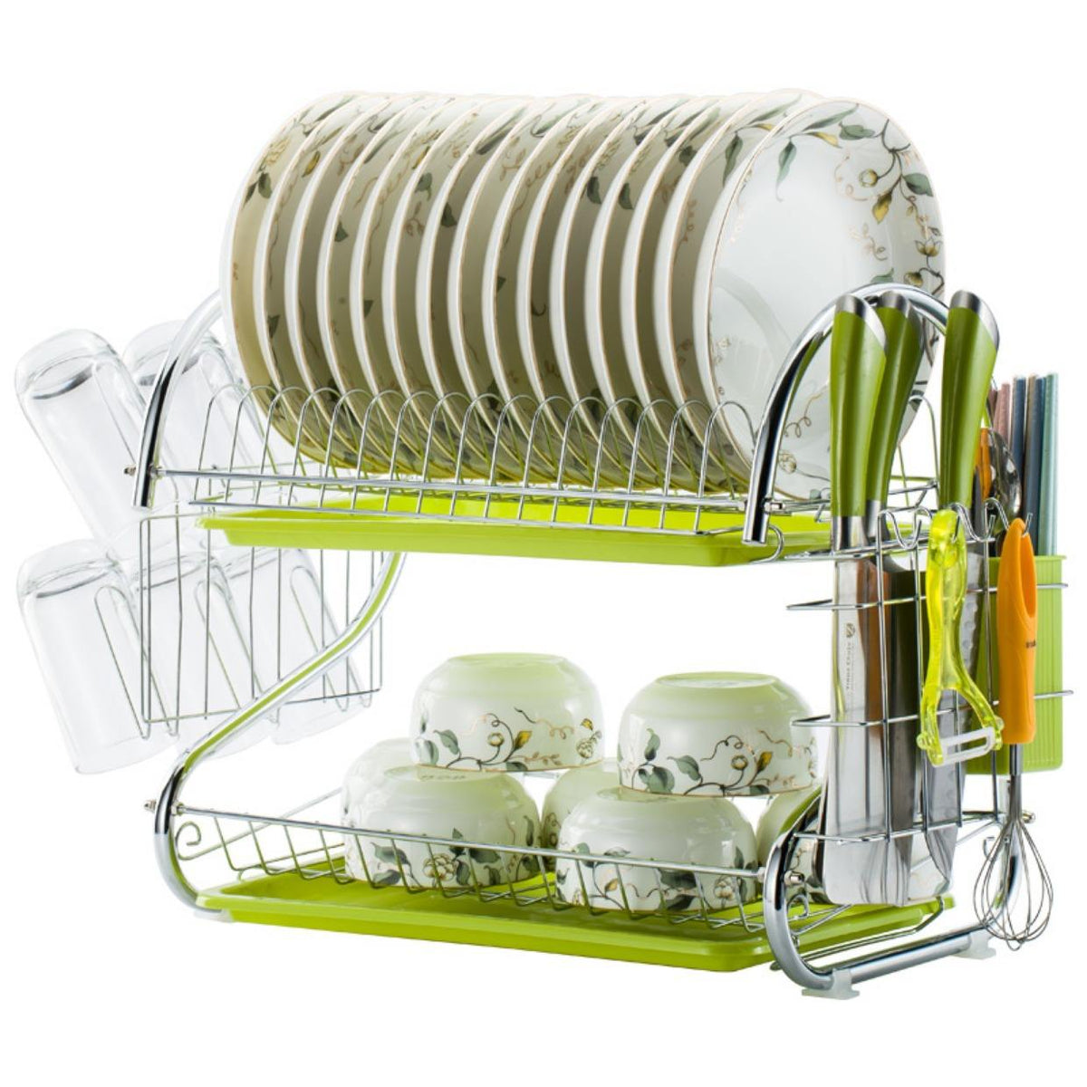 2-Tier Wire Dish Rack – Space-Saving Kitchen Organizer