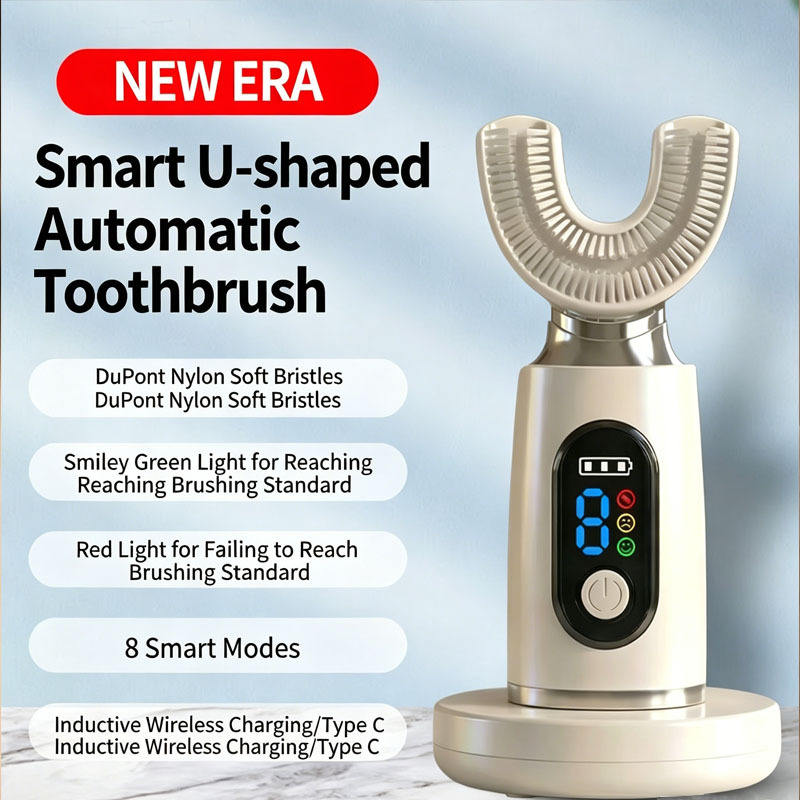 Smart U-Shaped Electric Toothbrush – 360° Automatic Sonic Cleaning