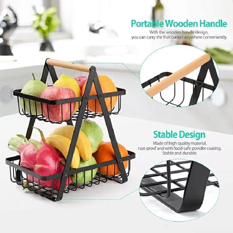 2-Tier Fruit & Vegetable Storage Basket – Kitchen Organizer