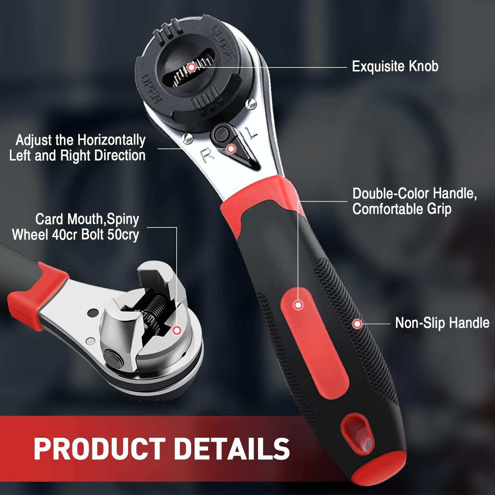 360° Multifunctional Ratchet Wrench – Adjustable Universal Grip Tool
