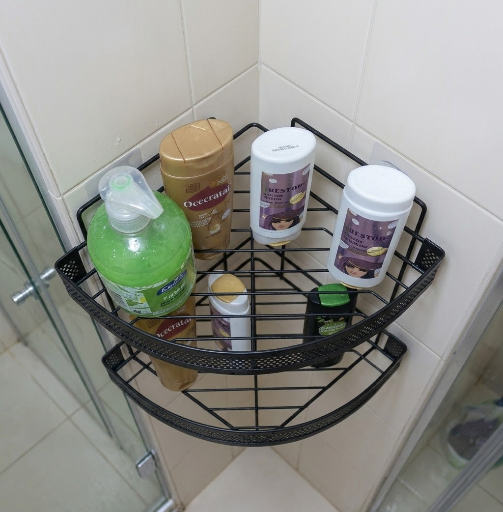2-Tier Corner Bathroom Storage Rack
