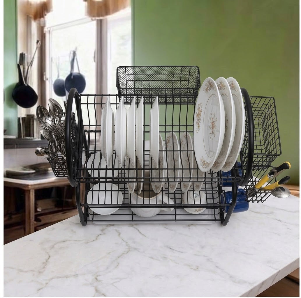 Double-Tier Kitchen Dish Storage Rack